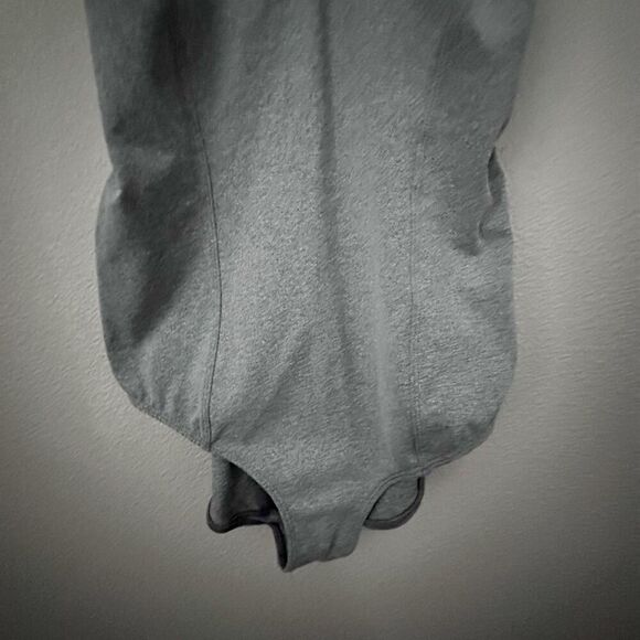 FREE PEOPLE FP MOVEMENT | Heather Gray Bodysuit Criss Croas Back | Size Medium - Picture 3 of 6